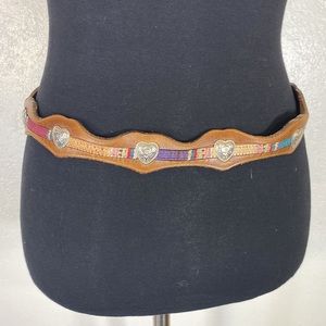 Vintage western heart concha leather belt.